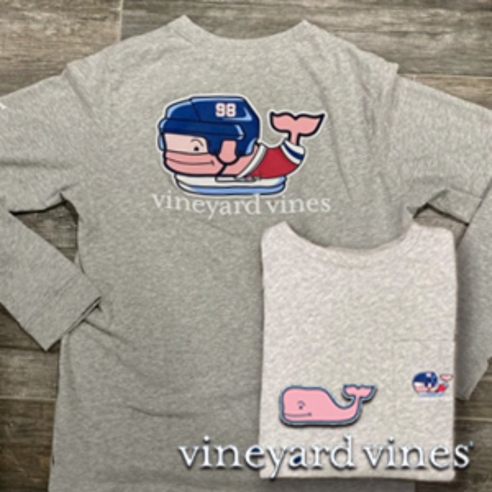 VINEYARD VINES LIKE NEW! grey long sleeve hockey tee